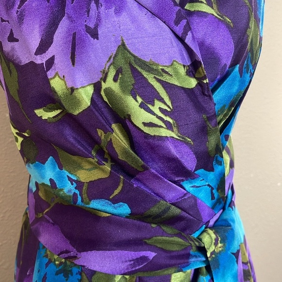 Jessica Howard Women’s Floral Jacquard A-Line Midi Pleated Sleeveless Dress 12W - Picture 8 of 13